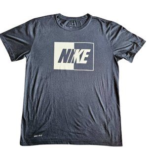 Nike Dri-Fit Athletic Short Sleeve Crew Neck Nike Graphic Text Tee Shirt M